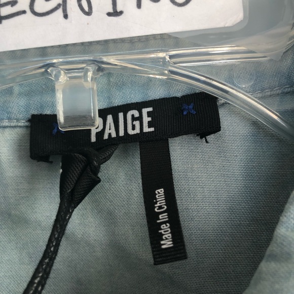 PAIGE Lydra light blue denim button down LS shirt - Picture 3 of 6